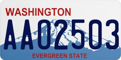 WA license plate AAO2503