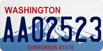 WA license plate AAO2523