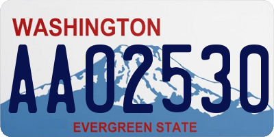 WA license plate AAO2530