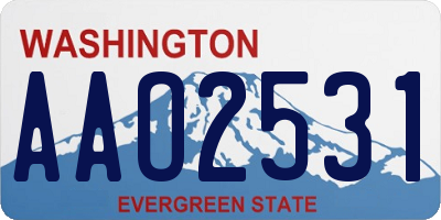 WA license plate AAO2531