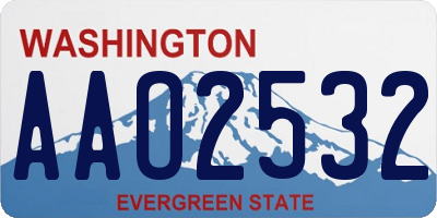 WA license plate AAO2532