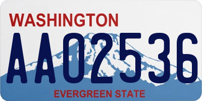 WA license plate AAO2536