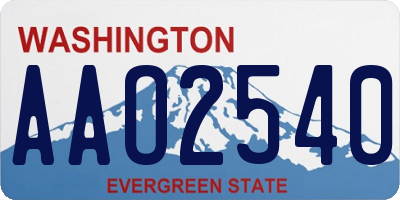 WA license plate AAO2540