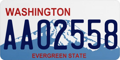 WA license plate AAO2558
