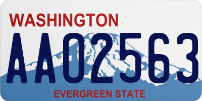WA license plate AAO2563