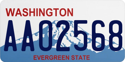 WA license plate AAO2568