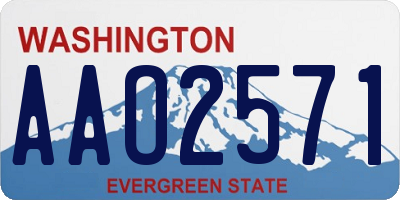 WA license plate AAO2571