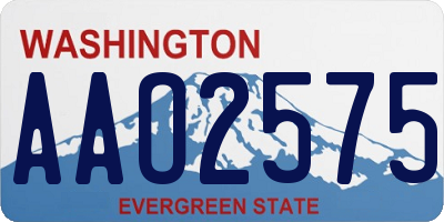 WA license plate AAO2575