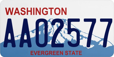 WA license plate AAO2577