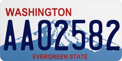 WA license plate AAO2582