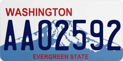 WA license plate AAO2592
