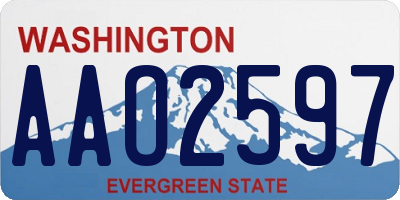 WA license plate AAO2597