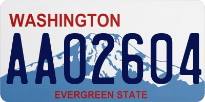 WA license plate AAO2604