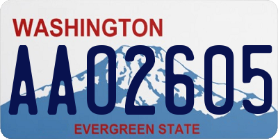 WA license plate AAO2605