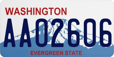 WA license plate AAO2606