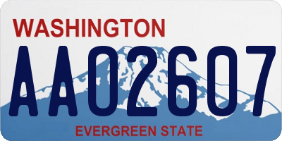 WA license plate AAO2607