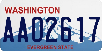 WA license plate AAO2617