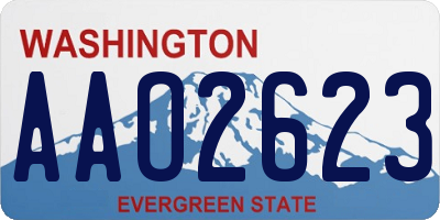 WA license plate AAO2623