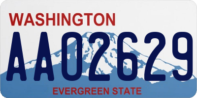 WA license plate AAO2629