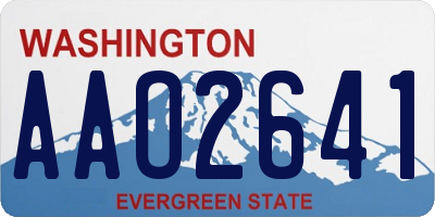 WA license plate AAO2641