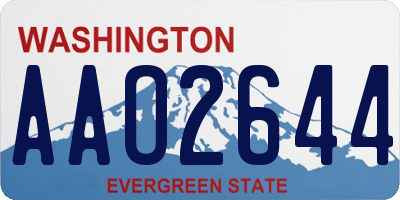 WA license plate AAO2644