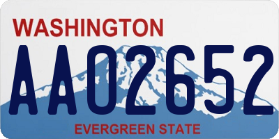 WA license plate AAO2652