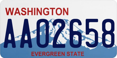 WA license plate AAO2658