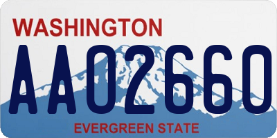 WA license plate AAO2660