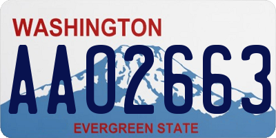WA license plate AAO2663