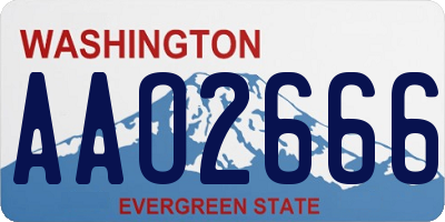 WA license plate AAO2666
