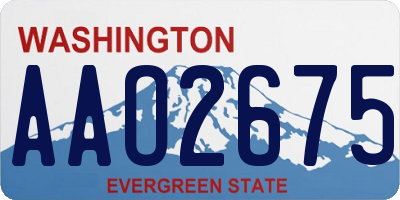 WA license plate AAO2675