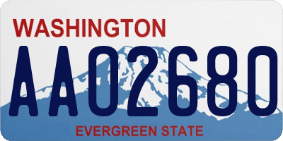 WA license plate AAO2680