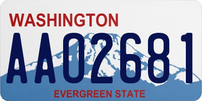 WA license plate AAO2681