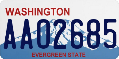 WA license plate AAO2685