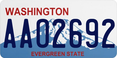 WA license plate AAO2692