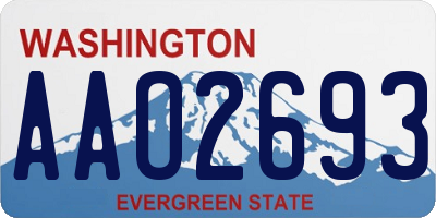 WA license plate AAO2693