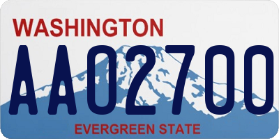 WA license plate AAO2700
