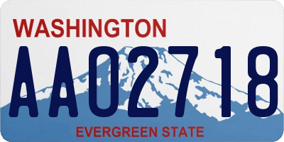 WA license plate AAO2718