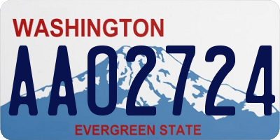 WA license plate AAO2724