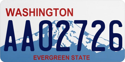 WA license plate AAO2726