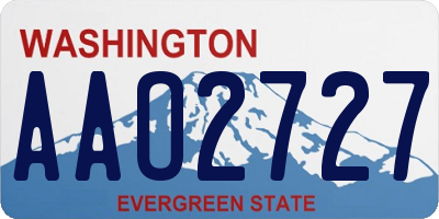 WA license plate AAO2727