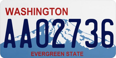 WA license plate AAO2736