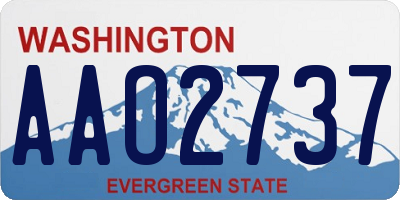 WA license plate AAO2737