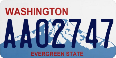 WA license plate AAO2747