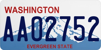 WA license plate AAO2752