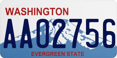 WA license plate AAO2756