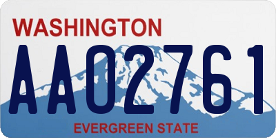 WA license plate AAO2761