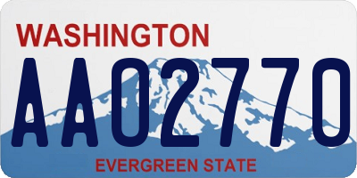 WA license plate AAO2770