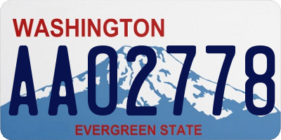 WA license plate AAO2778