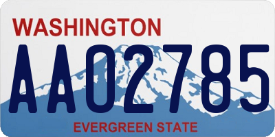 WA license plate AAO2785